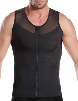 NonEcho Men Shapewear Compression Shirts Undershirts Slimming Body Shaper Waist Trainer Tank Top Vest with Zipper