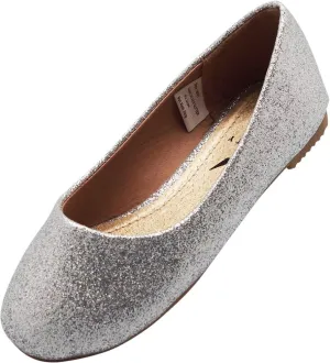NORTY Girls Fashion Ballerina Ballet Slip On Flat Shoe Sizes Toddler to Big Kids Patent, Nubuck, Glitter