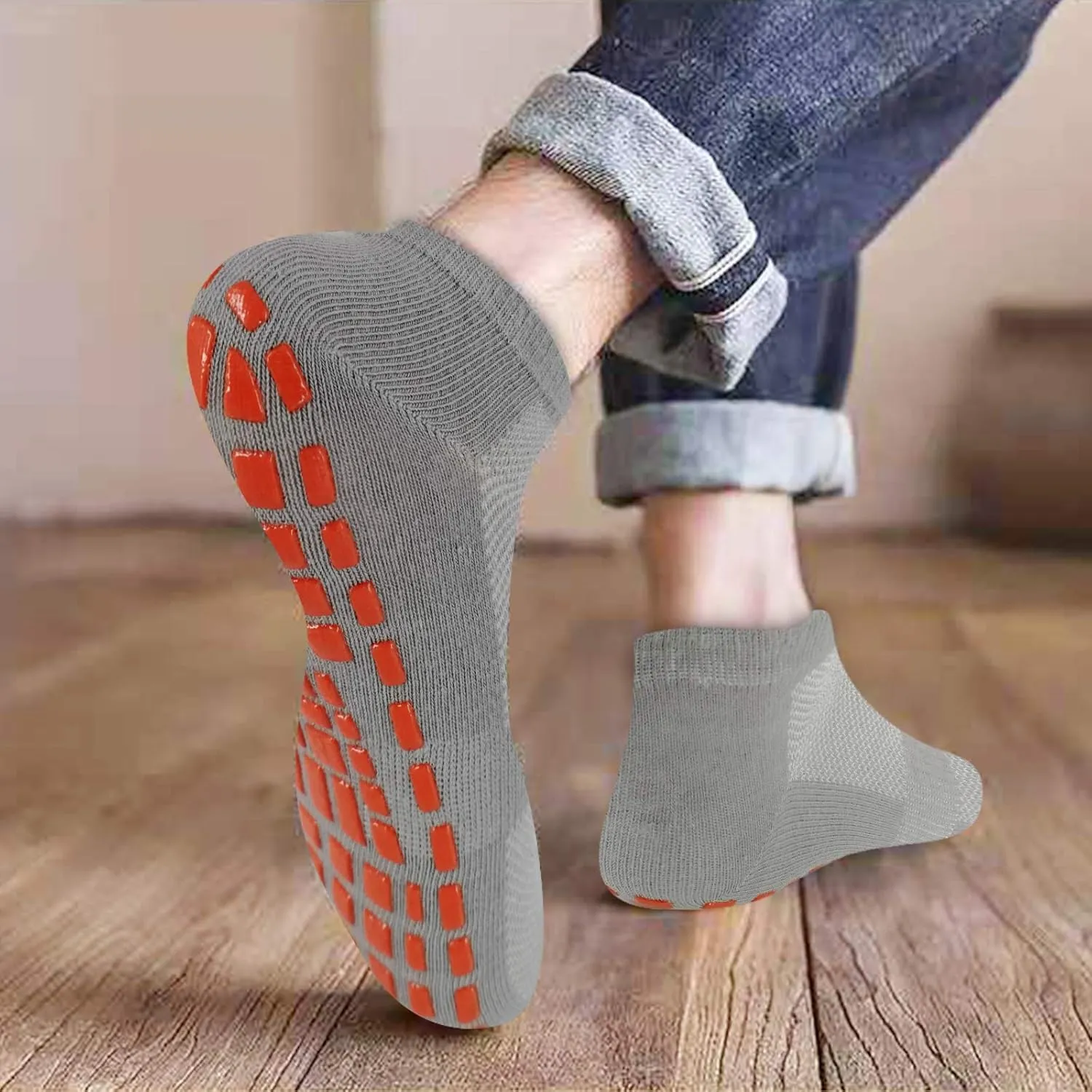 NOVAYARD 6 Pairs Non Slip Grip Socks Yoga Pilates Hospital Socks Sticky Grippers for Men Women
