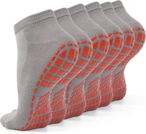 NOVAYARD 6 Pairs Non Slip Grip Socks Yoga Pilates Hospital Socks Sticky Grippers for Men Women