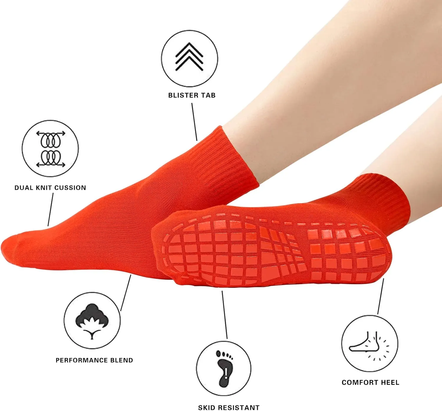 NOVAYARD Non Slip Socks Yoga Hospital Grippy Socks for Women Men Pilates Barre 10 Pairs