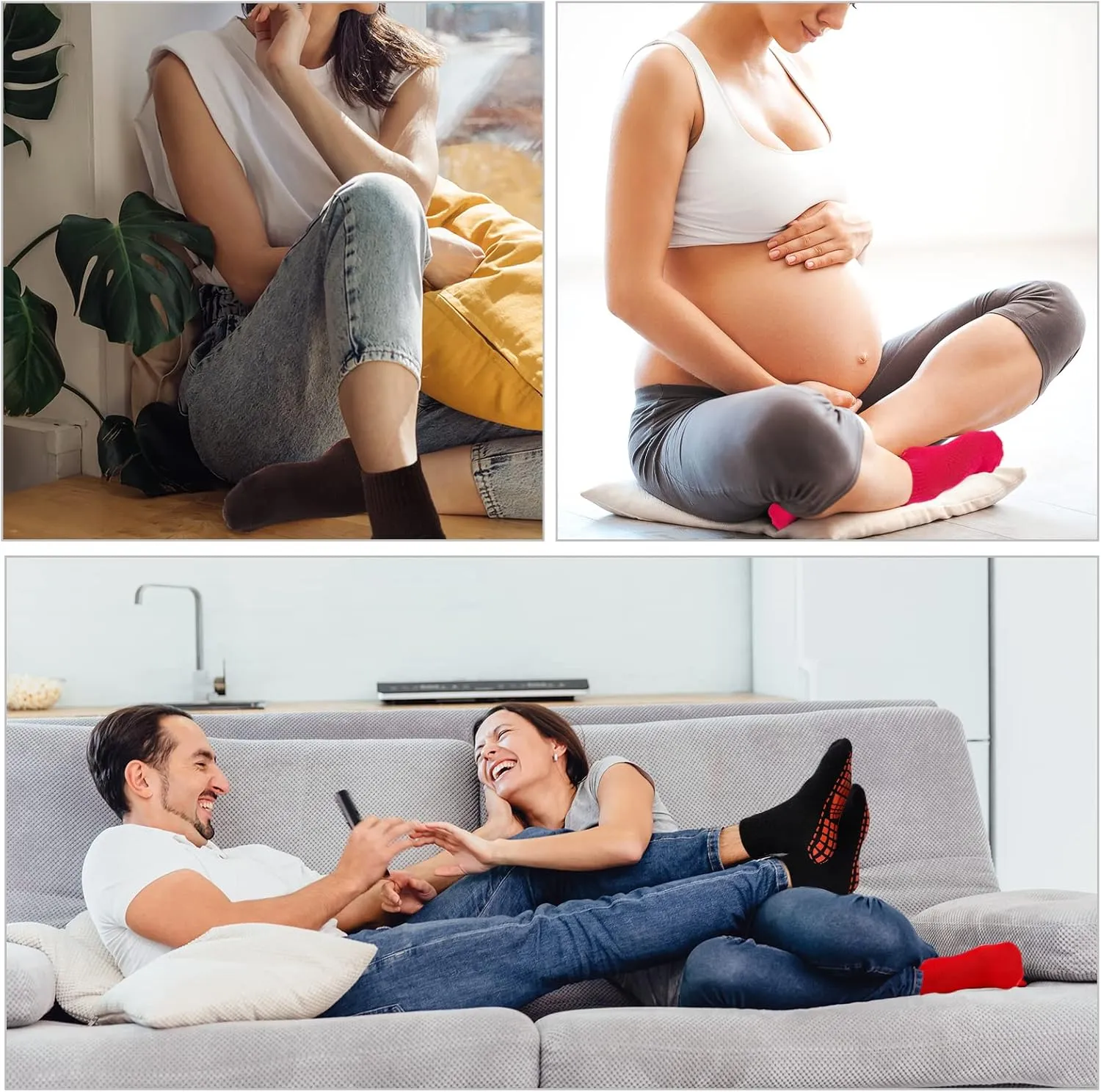 NOVAYARD Non Slip Socks Yoga Hospital Grippy Socks for Women Men Pilates Barre 10 Pairs