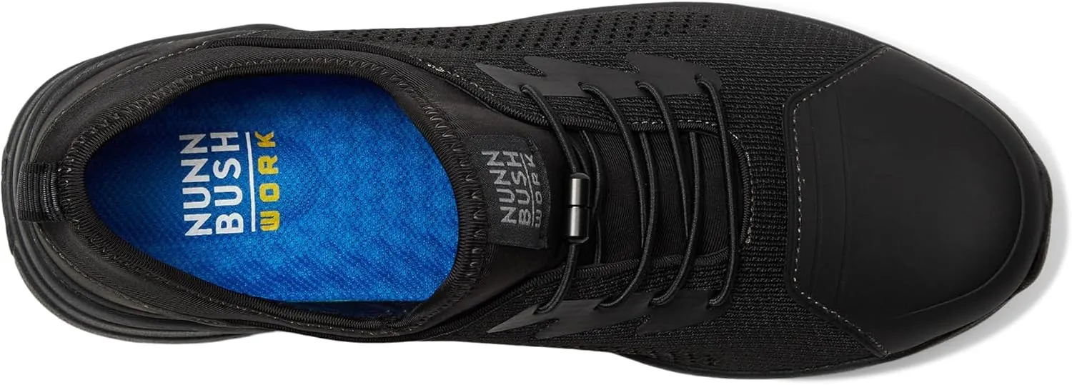 Nunn Bush Men's Grazie Oxford Slip-Resistant Work Shoe Athletic Style Sneaker Lace Up Food Service