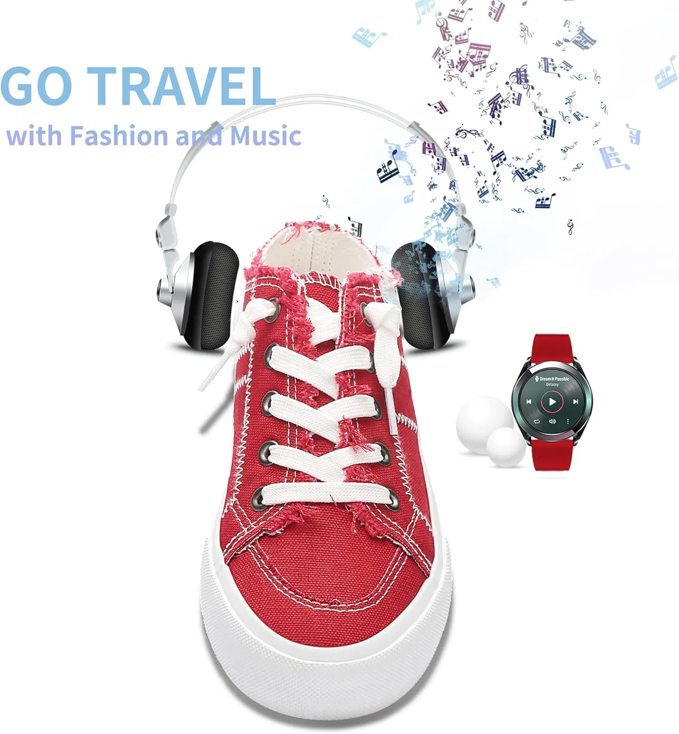 Obtaom Women Canvas Mules Memory Foam Clipper Fashion Sneakers Comfortable Slip-On Mule Backless Holiday Shoes