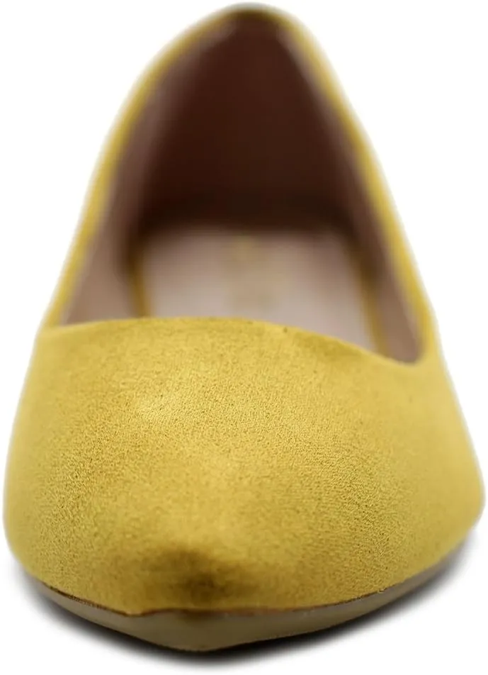 Ollio Women's Ballet Comfort Light Faux Suede Multi Color Shoe Flat