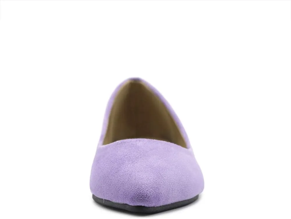 Ollio Women's Ballet Comfort Light Faux Suede Multi Color Shoe Flat