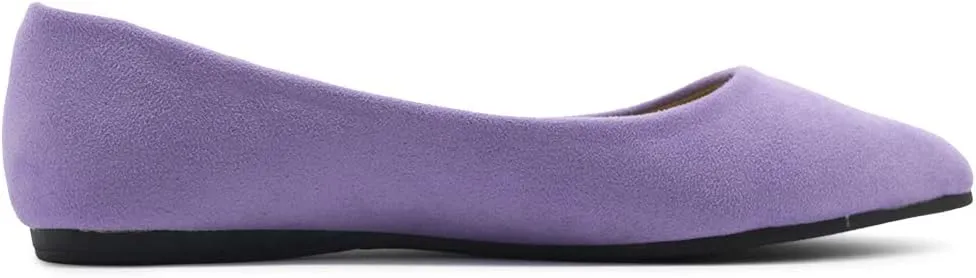 Ollio Women's Ballet Comfort Light Faux Suede Multi Color Shoe Flat