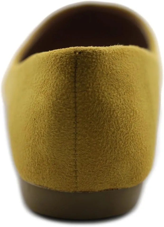 Ollio Women's Ballet Comfort Light Faux Suede Multi Color Shoe Flat