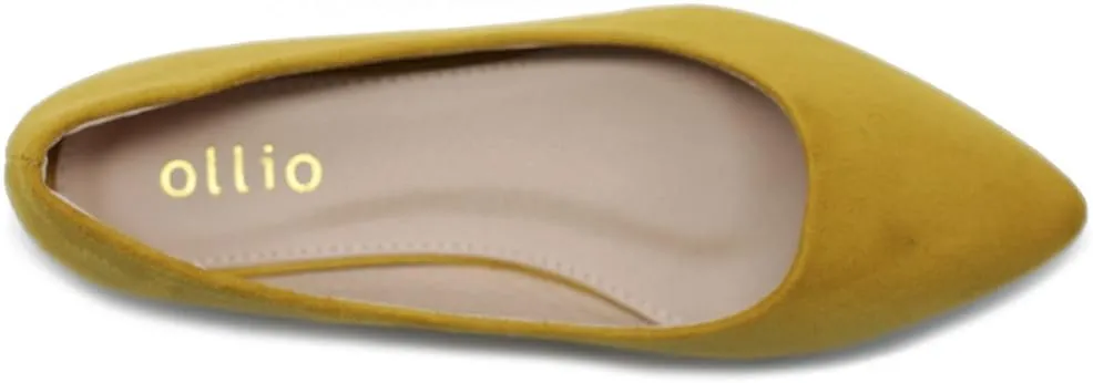 Ollio Women's Ballet Comfort Light Faux Suede Multi Color Shoe Flat
