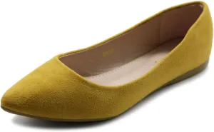 Ollio Women's Ballet Comfort Light Faux Suede Multi Color Shoe Flat