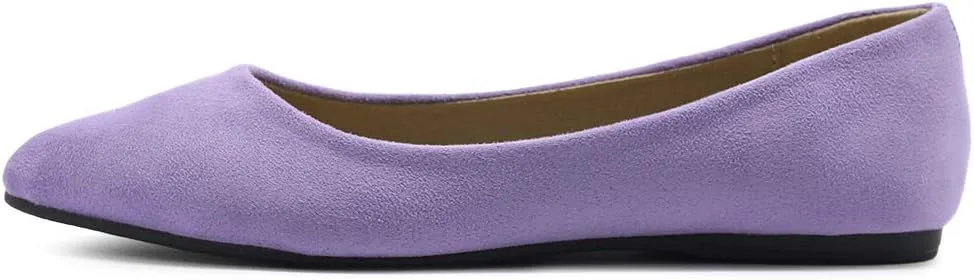 Ollio Women's Ballet Comfort Light Faux Suede Multi Color Shoe Flat