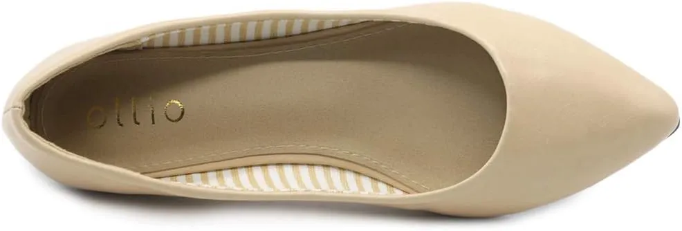 Ollio Women's Ballet Shoe Comfort Basic Light Multi Color Flat