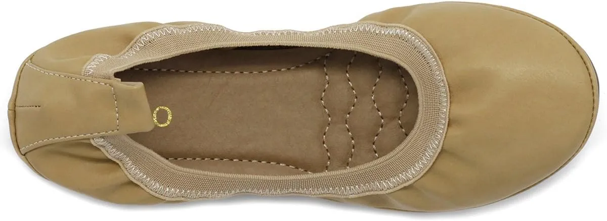 Ollio Women's Shoe Collar Shoe Pull Tab Comfort Ballet Flat