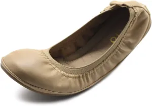 Ollio Women's Shoe Collar Shoe Pull Tab Comfort Ballet Flat