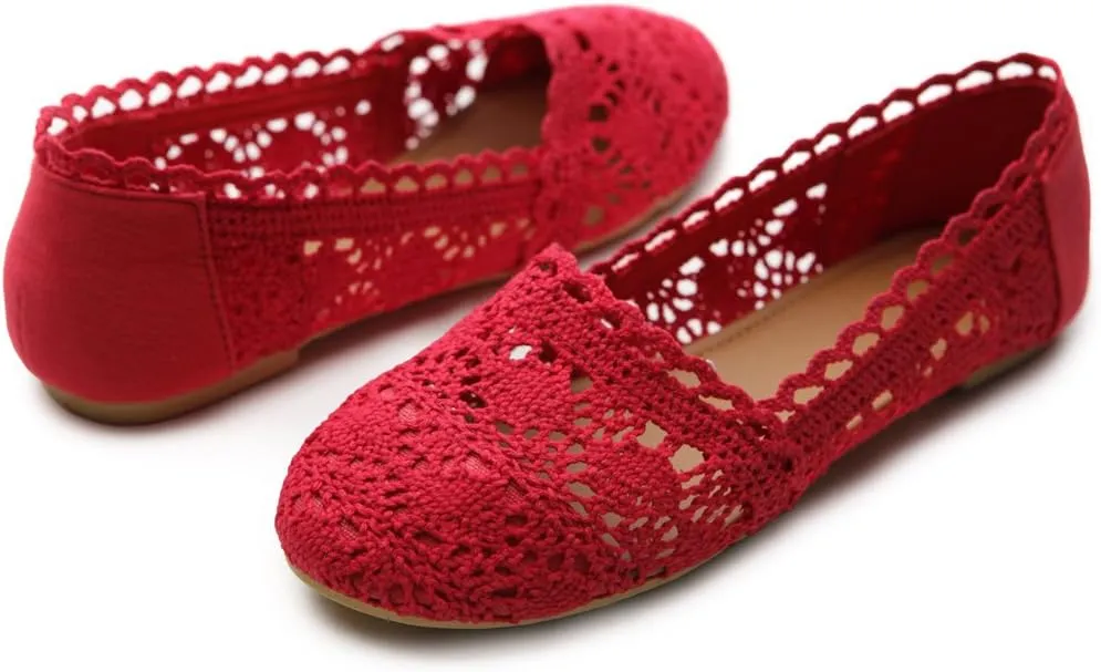 Ollio Womens Shoe Lace Ballet Breathable Flat