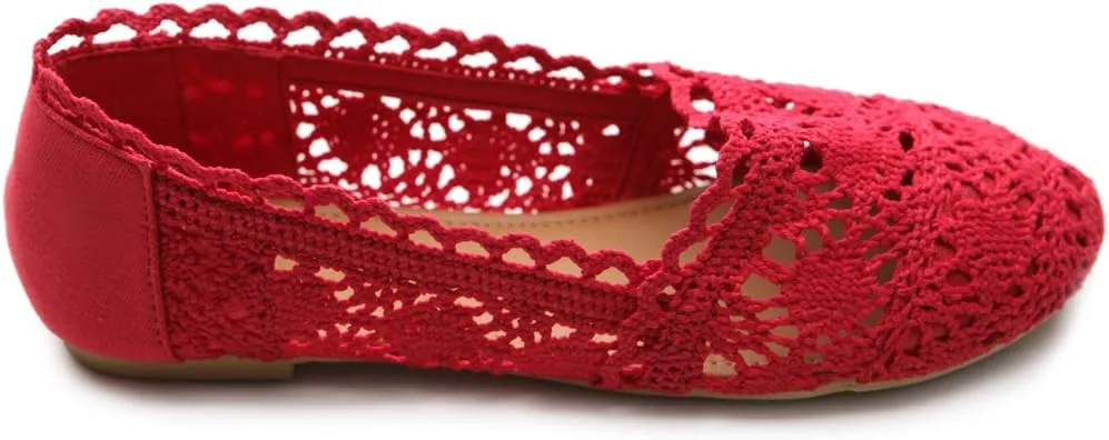 Ollio Womens Shoe Lace Ballet Breathable Flat