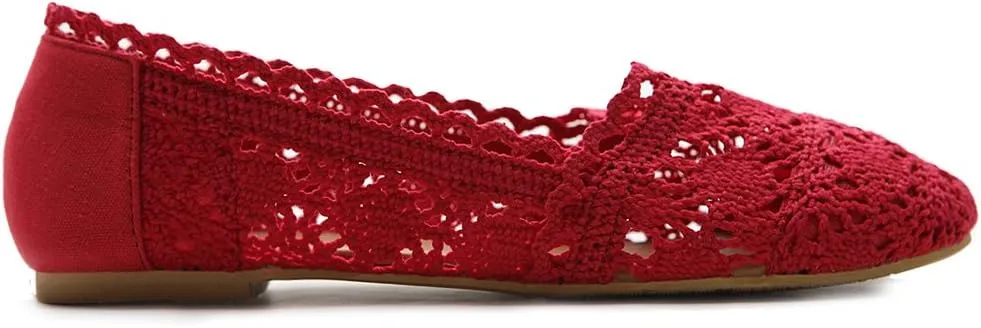 Ollio Womens Shoe Lace Ballet Breathable Flat