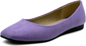 Ollio Women's Shoes Faux Suede Basic Slip On Comfort Square Toe Ballet Flat SF177