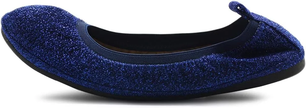 Ollio Women's Shoes Glitter Slip On Comfort Basic Ballet Flats F118