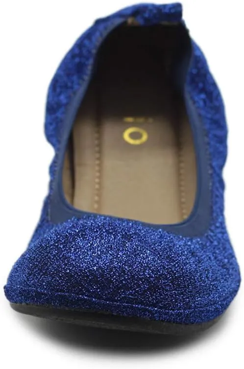 Ollio Women's Shoes Glitter Slip On Comfort Basic Ballet Flats F118