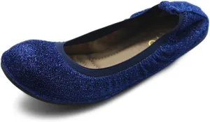Ollio Women's Shoes Glitter Slip On Comfort Basic Ballet Flats F118