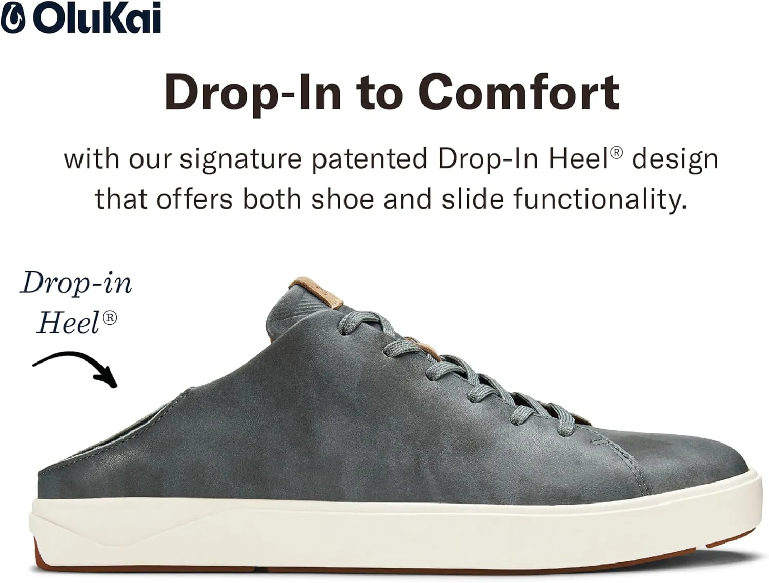 OLUKAI Lae'ahi Li 'ILI Men's Waterproof Leather Sneaker, Versatile & Casual Everyday Shoe, All-Day Comfort & Support, Enhanced Grip & Traction