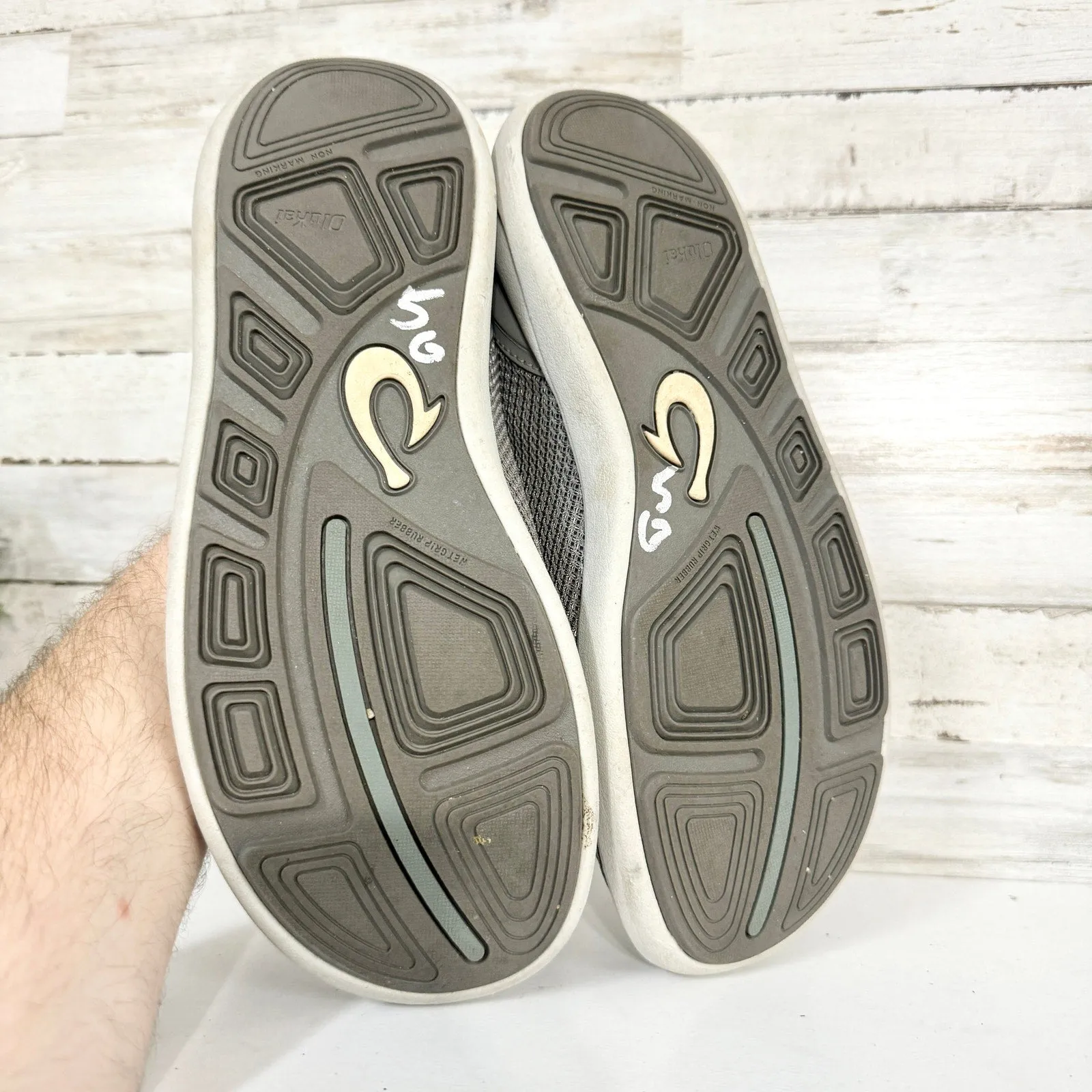 Olukai Men's Nohea Pae Slip On Shoes Fog Gray Boating Outdoors Size 8