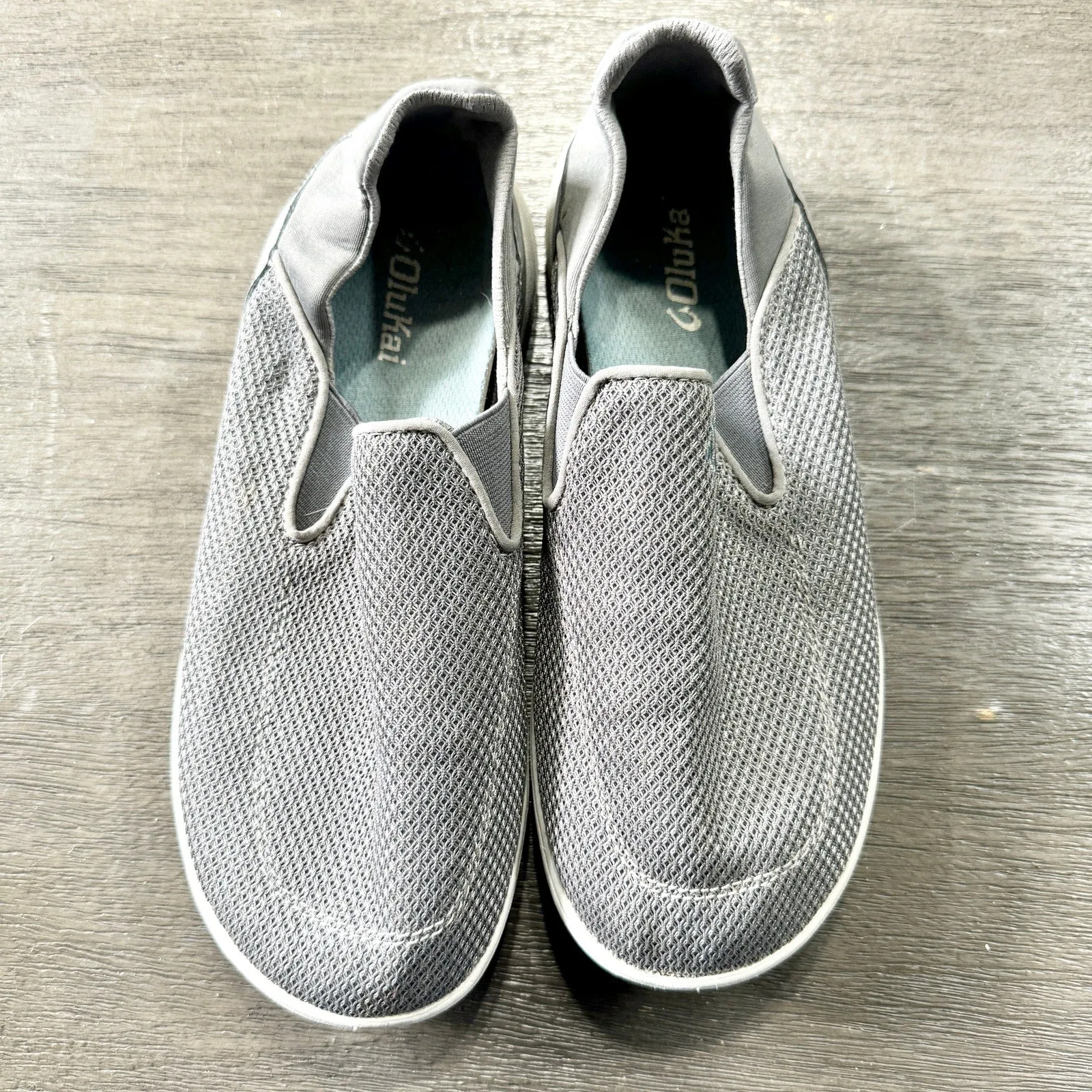 Olukai Men's Nohea Pae Slip On Shoes Fog Gray Boating Outdoors Size 8