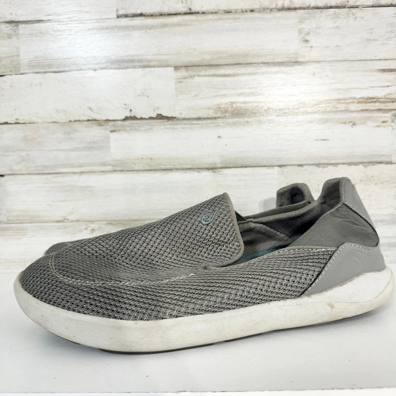 Olukai Men's Nohea Pae Slip On Shoes Fog Gray Boating Outdoors Size 8