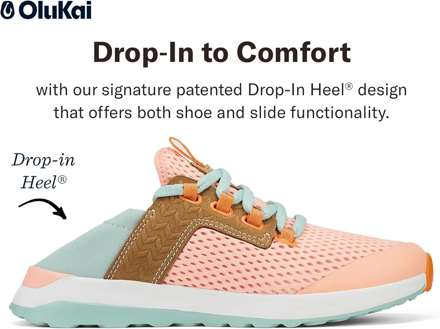 OLUKAI Wailuku Women's Athletic Sneakers, Lightweight & Breathable Mesh, Comfort Fit & Wet Grip Rubber Soles, All-Day Comfort & Supportive