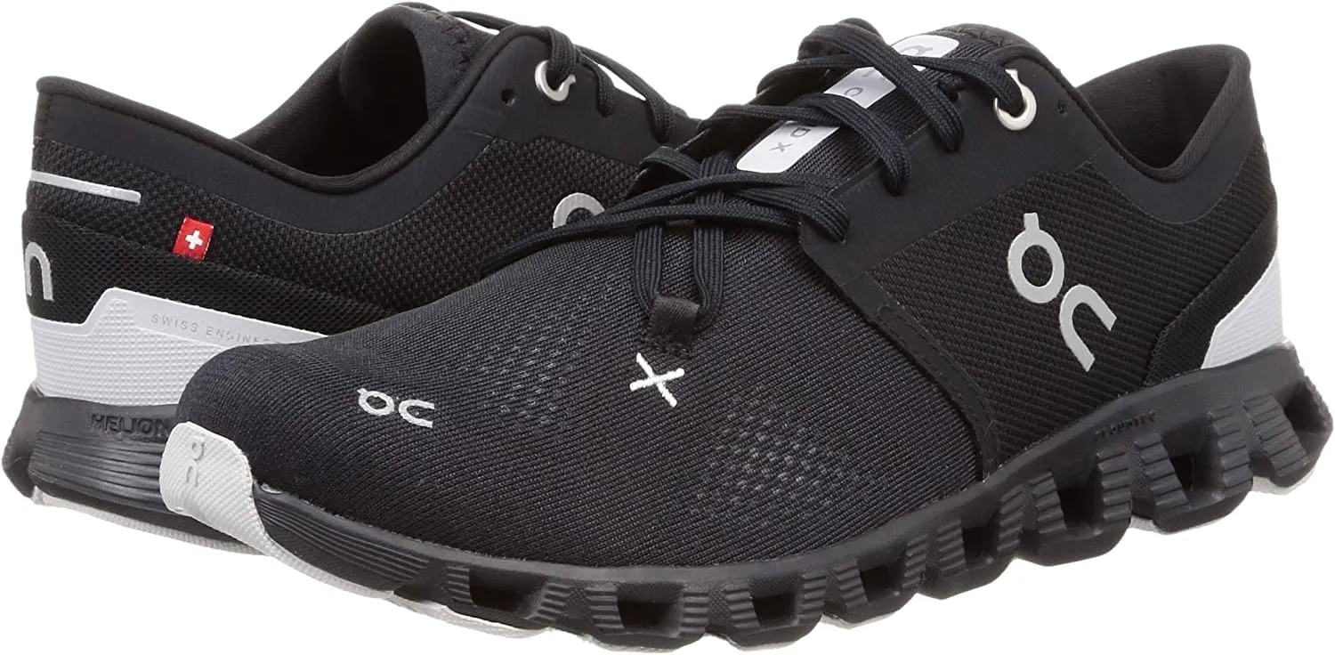 On Men's Cloud X 3 Sneakers, Black, 12 Medium US