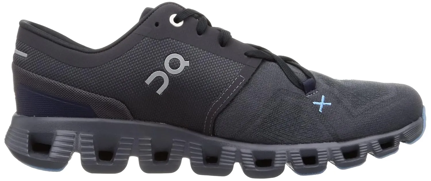 On Men's Cloud X 3 Sneakers, Eclipse/Magnet, Blue, 8 Medium US