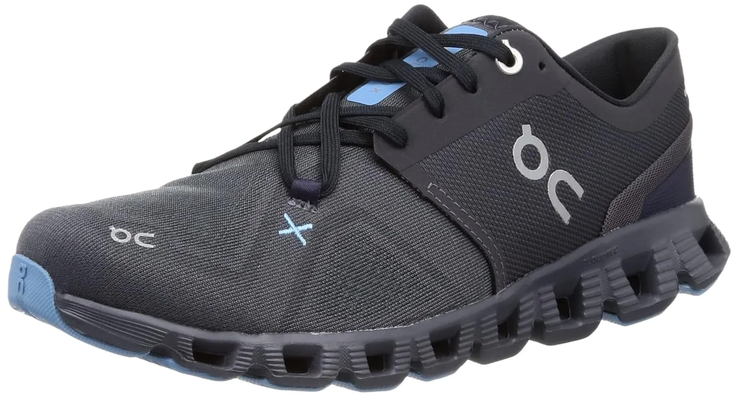 On Men's Cloud X 3 Sneakers, Eclipse/Magnet, Blue, 8 Medium US