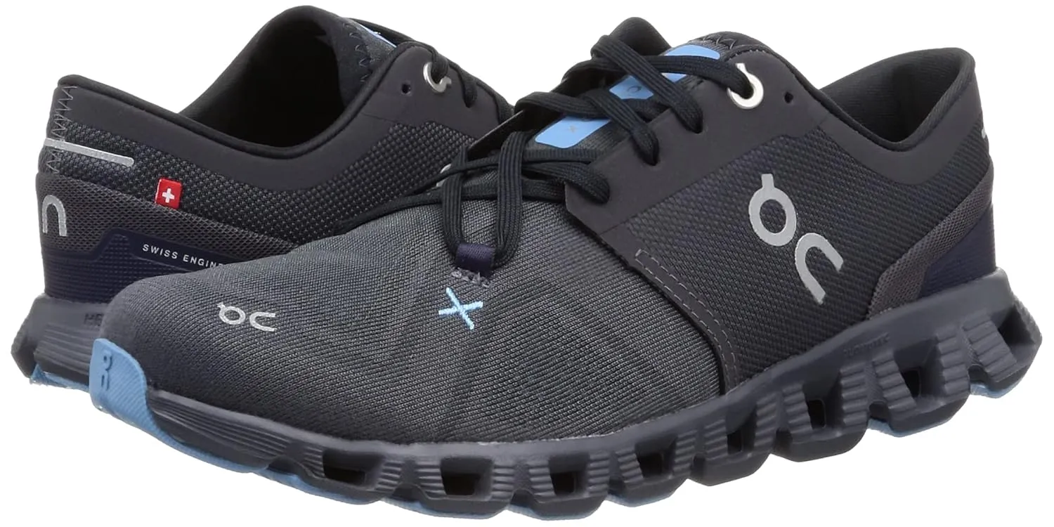 On Men's Cloud X 3 Sneakers, Eclipse/Magnet, Blue, 8 Medium US