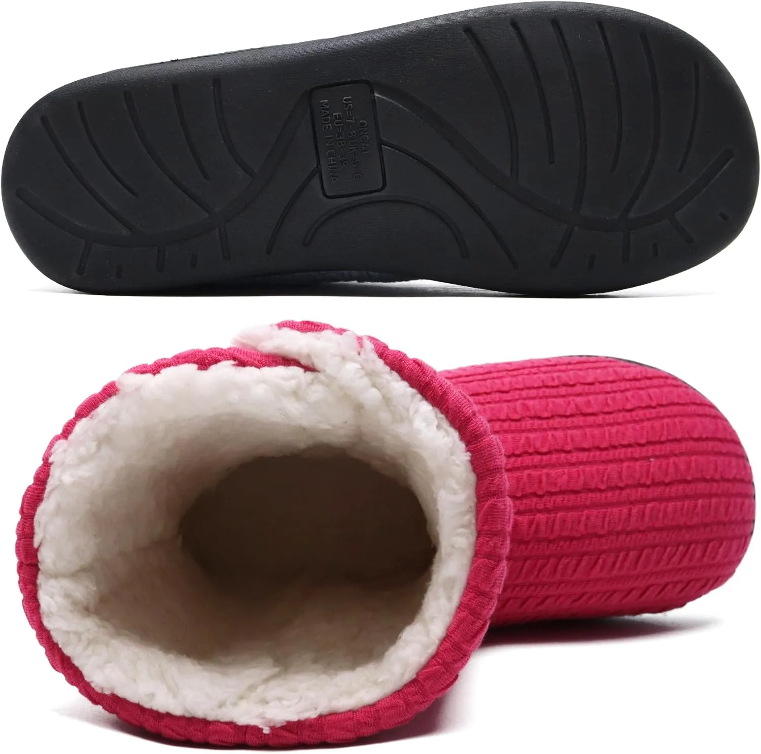 ONCAI Women's Slippers Comfort Knit Boots Winter Warm Outdoor Indoor Shoes