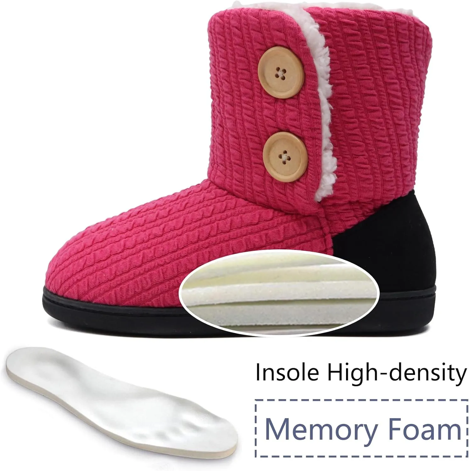 ONCAI Women's Slippers Comfort Knit Boots Winter Warm Outdoor Indoor Shoes