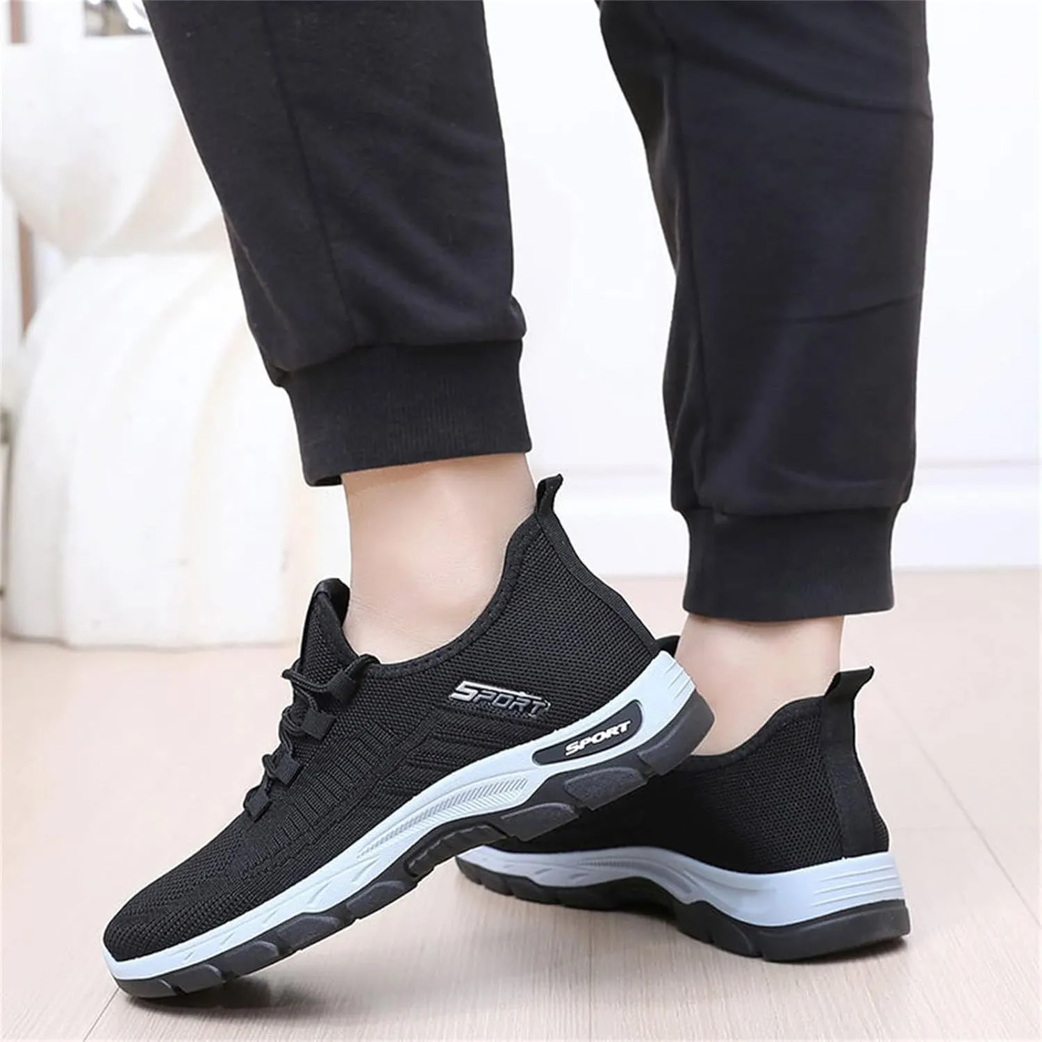 Orthopedic Shoes Slip On Mesh Breathable Wide Toe Box Sneakers Arch Support Non-Slip Walking Sneakers Gym Tennis Athletic Workout Trainer Comfortable Diabetes Shoes