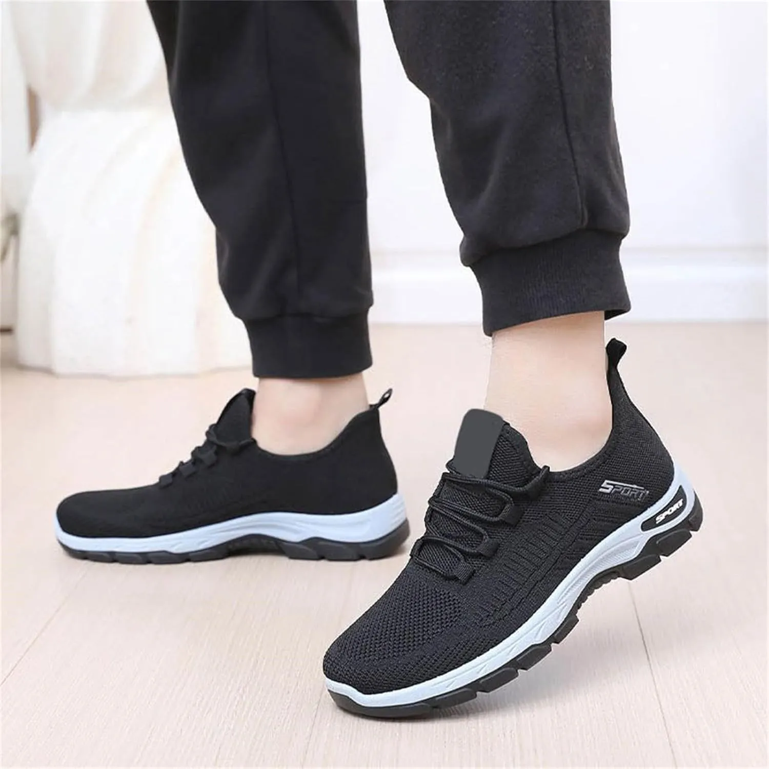 Orthopedic Shoes Slip On Mesh Breathable Wide Toe Box Sneakers Arch Support Non-Slip Walking Sneakers Gym Tennis Athletic Workout Trainer Comfortable Diabetes Shoes