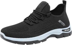 Orthopedic Shoes Slip On Mesh Breathable Wide Toe Box Sneakers Arch Support Non-Slip Walking Sneakers Gym Tennis Athletic Workout Trainer Comfortable Diabetes Shoes