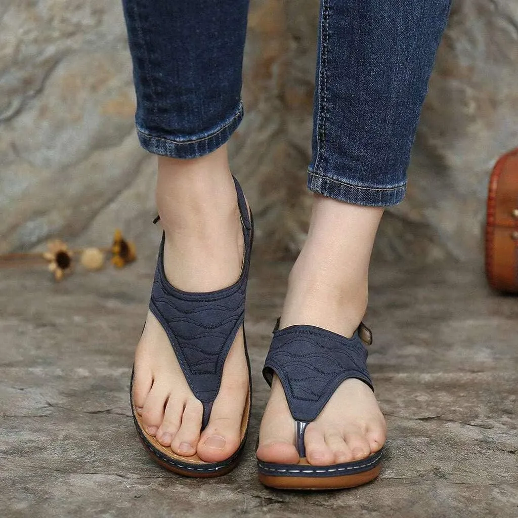 Orthotic Sandals for Women Extra Wide Flip Flops Beach Non Slip Wedge Sandal Dressy Wide Arch Support Shoes for Womens Wedge Shoes Slip On Dressy Wedge Orthopedic Shoe for Woman