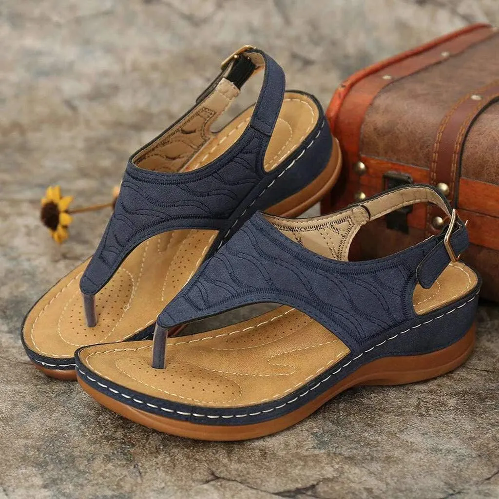 Orthotic Sandals for Women Extra Wide Flip Flops Beach Non Slip Wedge Sandal Dressy Wide Arch Support Shoes for Womens Wedge Shoes Slip On Dressy Wedge Orthopedic Shoe for Woman