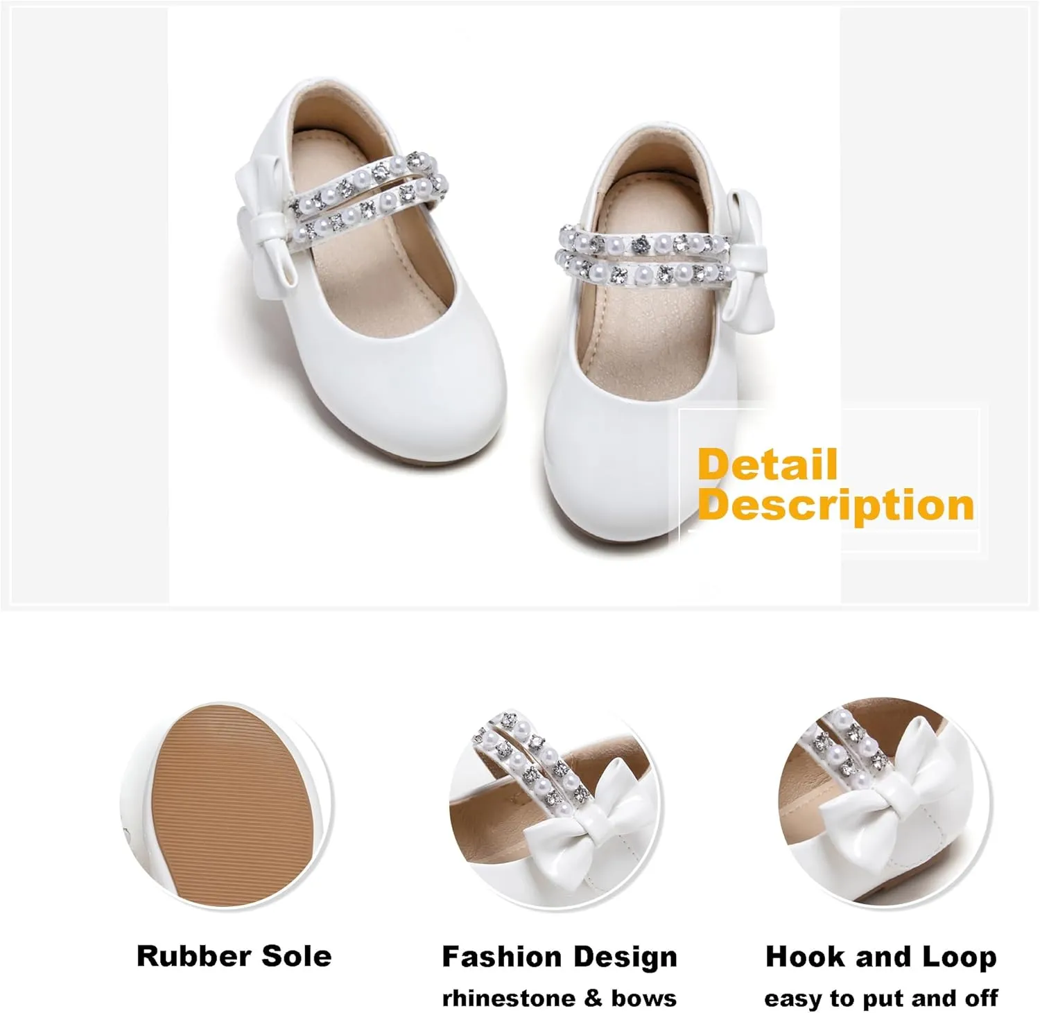 Otter MOMO Toddler/Little Girls Mary Jane Ballerina Flats Shoes Slip-on School Party Dress Shoes