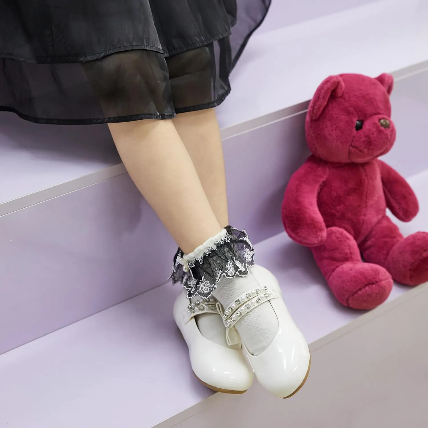 Otter MOMO Toddler/Little Girls Mary Jane Ballerina Flats Shoes Slip-on School Party Dress Shoes