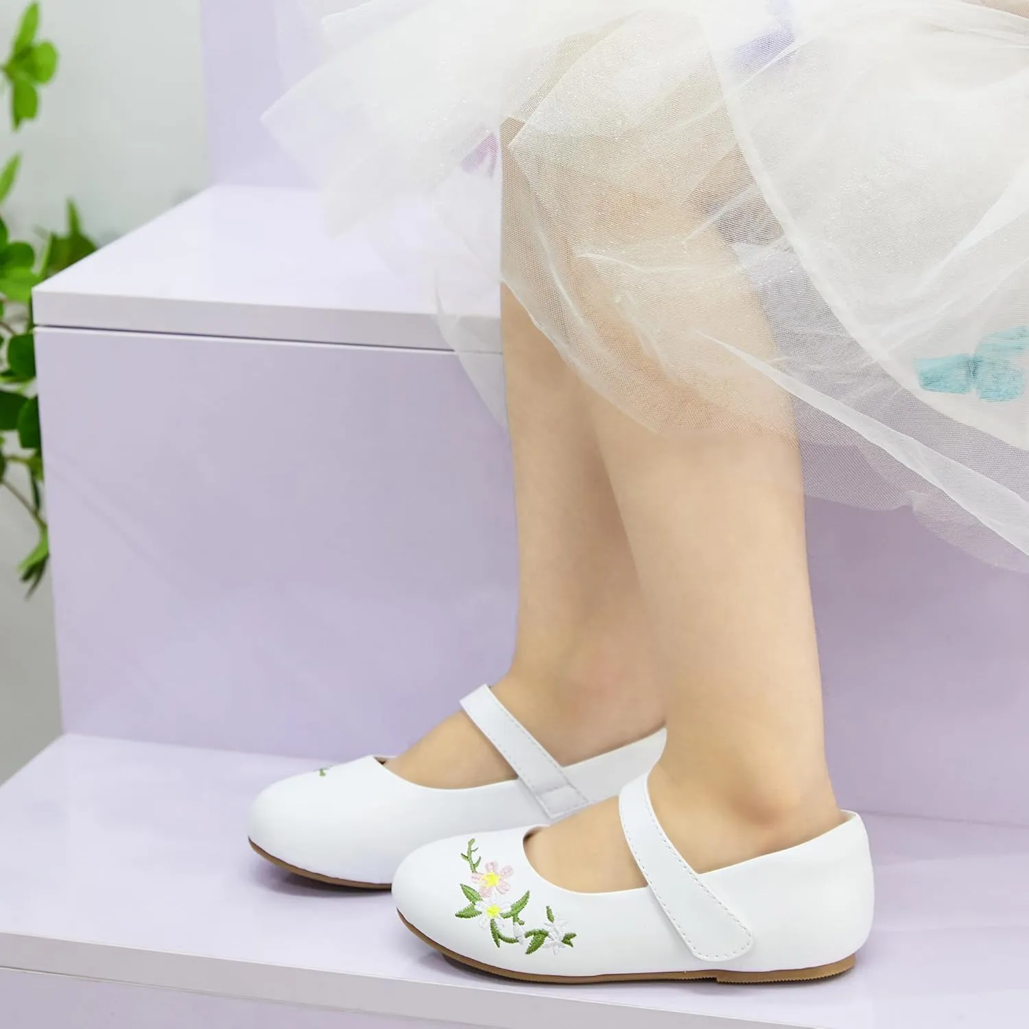 Otter MOMO Toddler/Little Girls Mary Jane Ballerina Flats Shoes Slip-on School Party Dress Shoes
