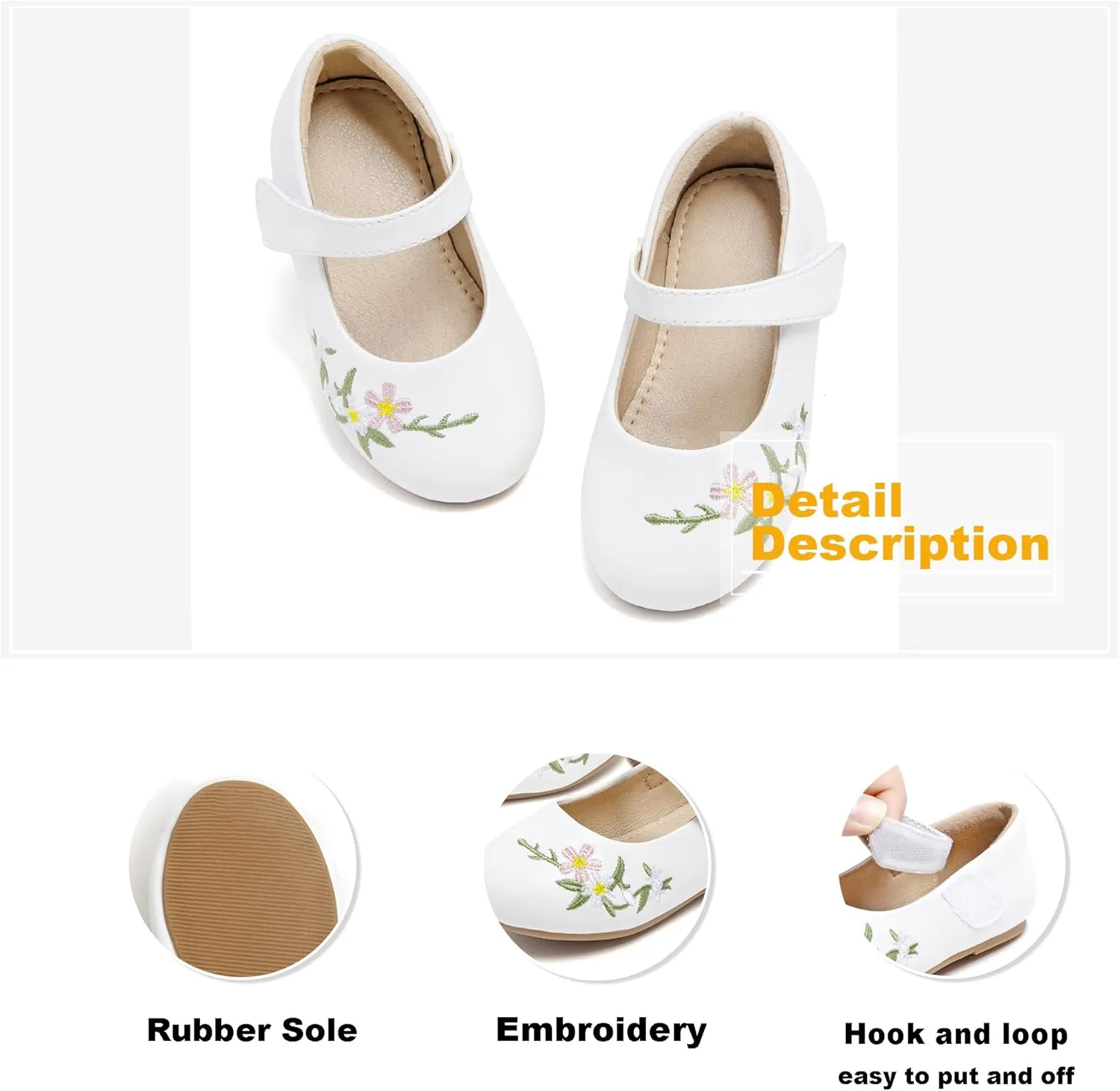 Otter MOMO Toddler/Little Girls Mary Jane Ballerina Flats Shoes Slip-on School Party Dress Shoes