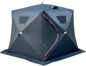 Outdoor Camping Ice Fishing Tent Insulated Thicken Quick Set Up Winter Fishing Tent Compatible with 5-8 People/4 People (Black for 5 8 People)
