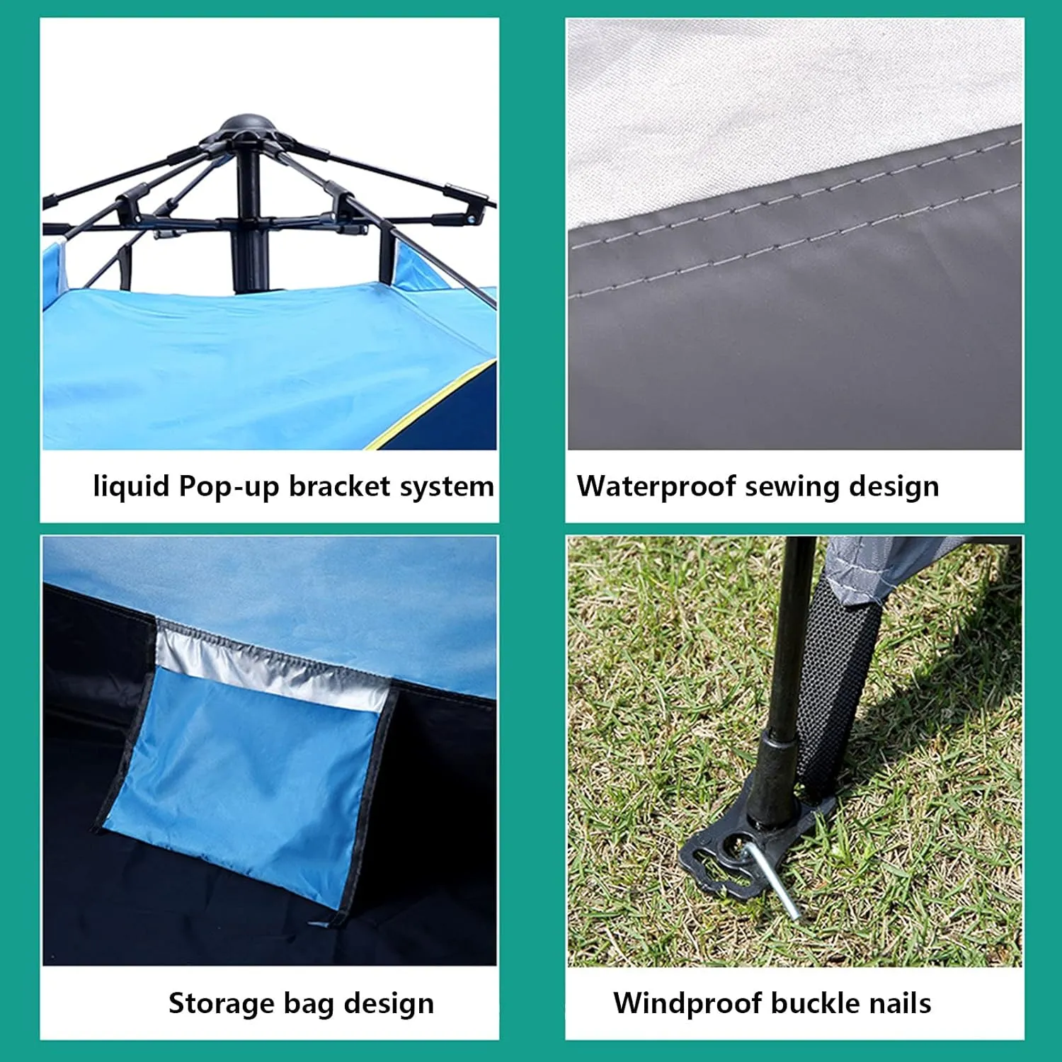 Outdoor Camping Tents,Automatic Tents That Can Accommodate 2 to 4 People,Quick Pop-Up Sunscreen Camping Tents Quick Installation of Tents for Family