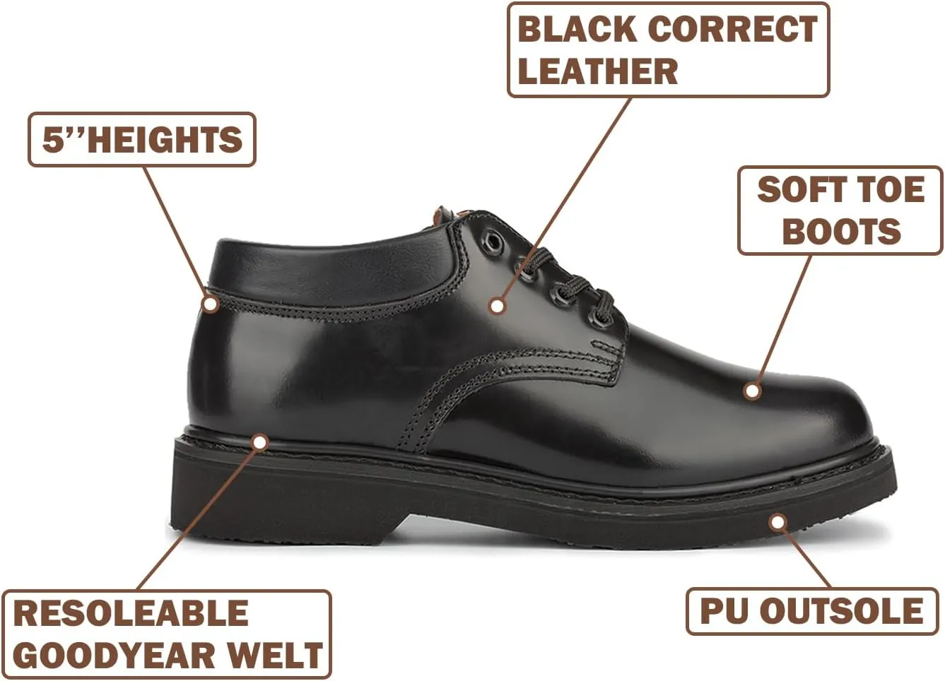 Oxford Men's Black Slip Resistant Durable Fashion Breathable EH Work Shoes 82102