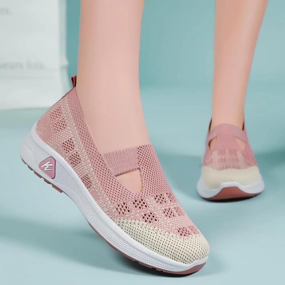 Padgene Women Walking Shoes Sock Sneakers Slip-On Breathable Mesh Trainers Women's Comfortable Casual Ladies Air Cushion Athletic Shoes Running Jogging Shoes