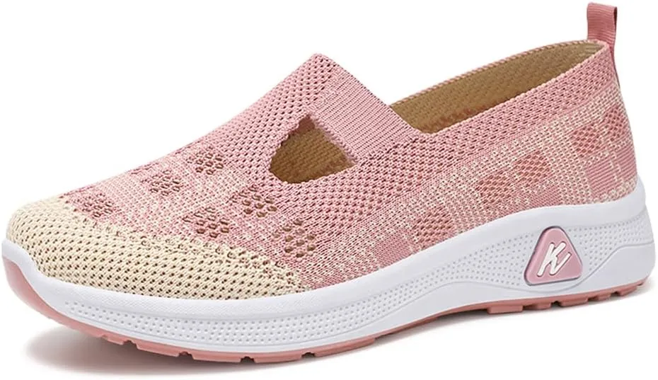 Padgene Women Walking Shoes Sock Sneakers Slip-On Breathable Mesh Trainers Women's Comfortable Casual Ladies Air Cushion Athletic Shoes Running Jogging Shoes
